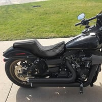 Image 5 of C.C. RIDER Dyna Step Up Seat 2 up Seat White Lattice Stitching For Dyna Low Rider Fat Bob FXD/FXDWG