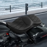 Image 4 of Black Lattice Gel Seat C.C. RIDER Touring Seat 2 Up Seat Driver Passenger Seat