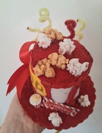 Image 4 of Popcorn/Carnival Themed Tophat on a Headband 