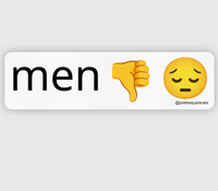 PRE-ORDER: Poets Square Cats "men 👎 😔" Sticker