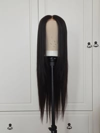 Image 1 of 28" 6x6 hd 1B human hair wig