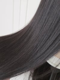 Image 3 of 28" 6x6 hd 1B human hair wig