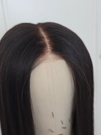 Image 4 of 28" 6x6 hd 1B human hair wig