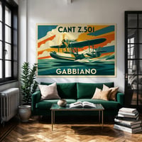 Image 1 of Stampa Fine Art ispirata ad un Cant Z. 501 "Gabbiano" - Art Déco inspired aviation prints