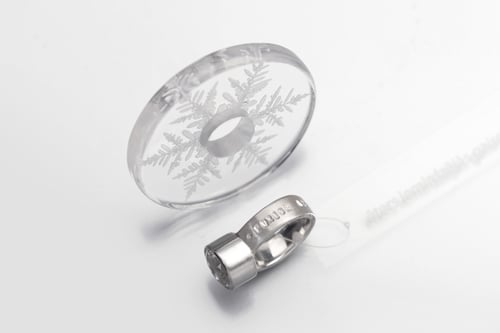 Image of "The purer ether shines" silver ring with rock crystal · PURIOR AETHER FULSIT ·