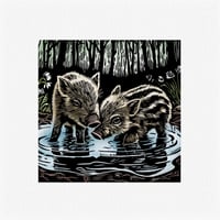Two Little Piggies Mini Giclee