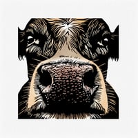 Moo-dy Cow Mini Giclee