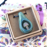Image 2 of Lampworked glass mushroom geode pendant necklace