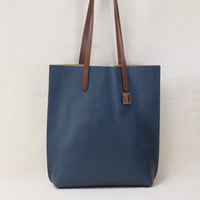 Image 1 of Classic Tall Tote in blue + yellow