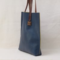 Image 4 of Classic Tall Tote in blue + yellow