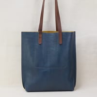 Image 3 of Classic Tall Tote in blue + yellow