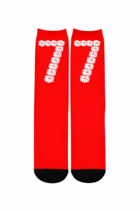 7 Year Anniversary Red Dice Socks