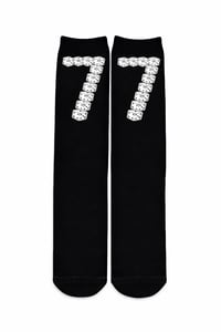 7 Year Anniversary Black Dice Socks