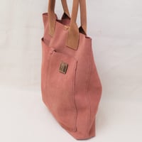 Image 5 of Suede Tall Tote in warm rose