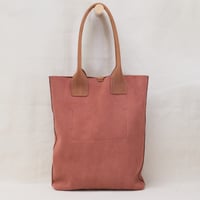 Image 3 of Suede Tall Tote in warm rose