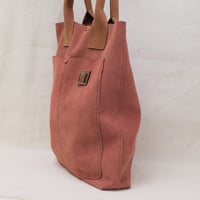 Image 4 of Suede Tall Tote in warm rose