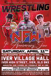 New Force Wrestling - 9th Anniversary Show - Saturday April 11th