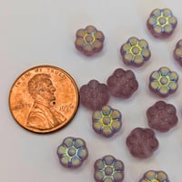 Image 3 of 8mm Czech Glass Frosted Amethyst AB Flower Beads – 50 Pieces
