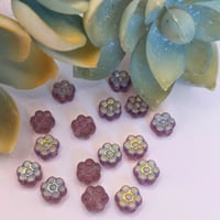 Image 2 of 8mm Czech Glass Frosted Amethyst AB Flower Beads – 50 Pieces
