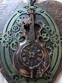 Image 2 of HANDMADE HEART SHAPED WALL ART WITH A VIOLIN