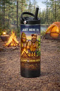 Image 1 of Just Here To Camp and Drink Beer Tumbler/Water Bottle