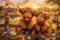 Image 2 of Highland Cows at the fence smiling Tumbler/Water Bottle