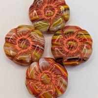Image 2 of Czech 22mm Pressed Glass Flower Bead – Statement Focal Bead