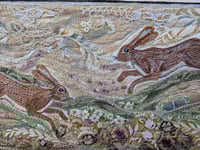 Image 5 of Running Hares - Embroidery textile Hanging