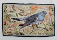 Image 1 of Cuckoo tricks the Hedge - Textile Embroidery Hanging