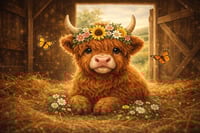 Image 2 of Highland Calf in the Barn Tumbler/Water Bottle