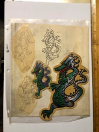 Image 2 of 80’s dragon patches and tattoo tracings 