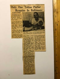 Image 1 of Tattoo Charlie Geizer 1971 article newspaper clipping 