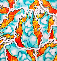 Image 2 of Flaming Pet Bunny Sticker