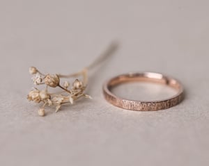 Image of 18ct rose gold 2mm flat court Horn Texture ring