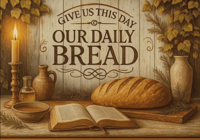 Image 2 of Our Daily Bread 11x8in Tempered Glass Cutting Board