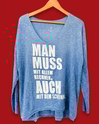 Image 2 of MAN MUSS MIT ALLEM RECHNEN .. SHIRT ¥ HANDBEDRUCKT ¥ EINZELSTÜCK ¥ IBIZA 