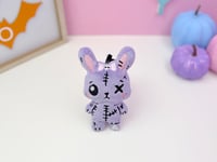 Image 3 of Creepy Cute Gurokawa Kawaii Plush Lavender Bunny Dead Bunny Plush Bag Charm Keychain