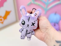 Image 1 of Creepy Cute Gurokawa Kawaii Plush Lavender Bunny Dead Bunny Plush Bag Charm Keychain