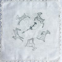 Image 1 of Hankies #1-4 (unicorn+fawn clock)