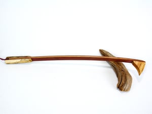 Image of Backscratcher made of Exotic wood Purple Heart with a Maple inlay and Ash wood point and handle