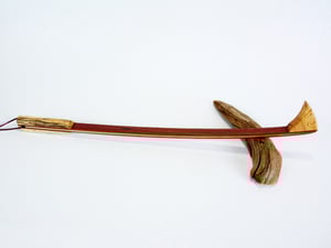 Image of Backscratcher made of Exotic wood Purple Heart with a Maple inlay and Ash wood point and handle