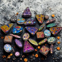 Image 1 of LIMITED Czech Glass Coated Bead Mix –18g Specialty Shapes – Iridescent Statement Beads