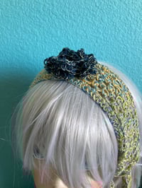 Image 2 of Boho Green and Black Headscarf