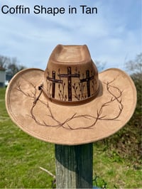 Image 1 of “Crown of Thorns” Three Cross Burned Cowboy Hat