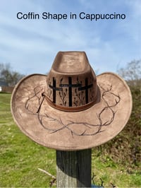 Image 2 of “Crown of Thorns” Three Cross Burned Cowboy Hat