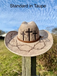 Image 5 of “Crown of Thorns” Three Cross Burned Cowboy Hat