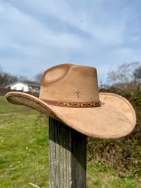 Image 7 of “Crown of Thorns” Three Cross Burned Cowboy Hat