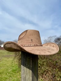Image 6 of “Crown of Thorns” Three Cross Burned Cowboy Hat