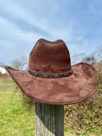 Image 9 of “Crown of Thorns” Three Cross Burned Cowboy Hat