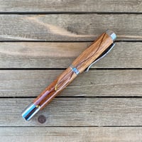 Image 1 of Handmade Segmented Wood Rollerball Pen with Red Oak, Mesquite, Walnut and Maple Wood